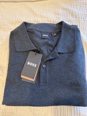 Hugo Boss Charcoal Gray Polo Shirt